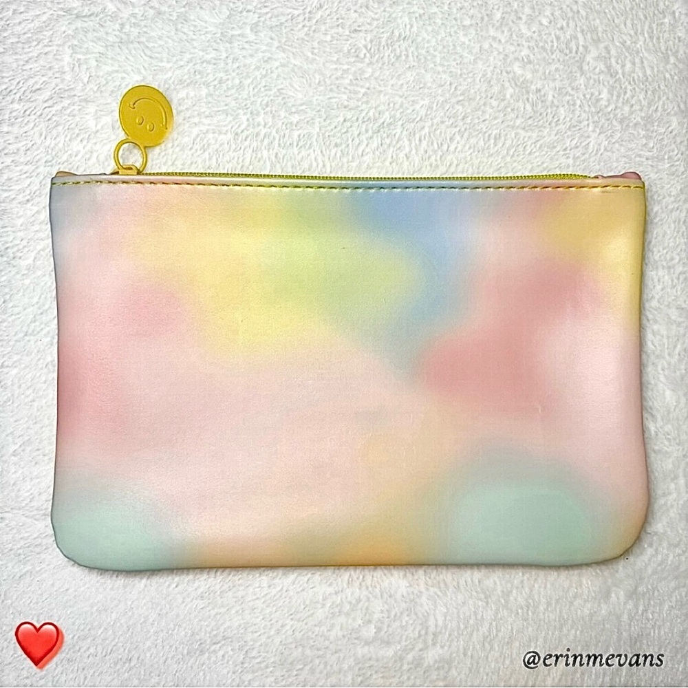 Ipsy Cosmetic Bag Happy Vibes January 2022 Pastel Clouds Pink Blue Yellow New